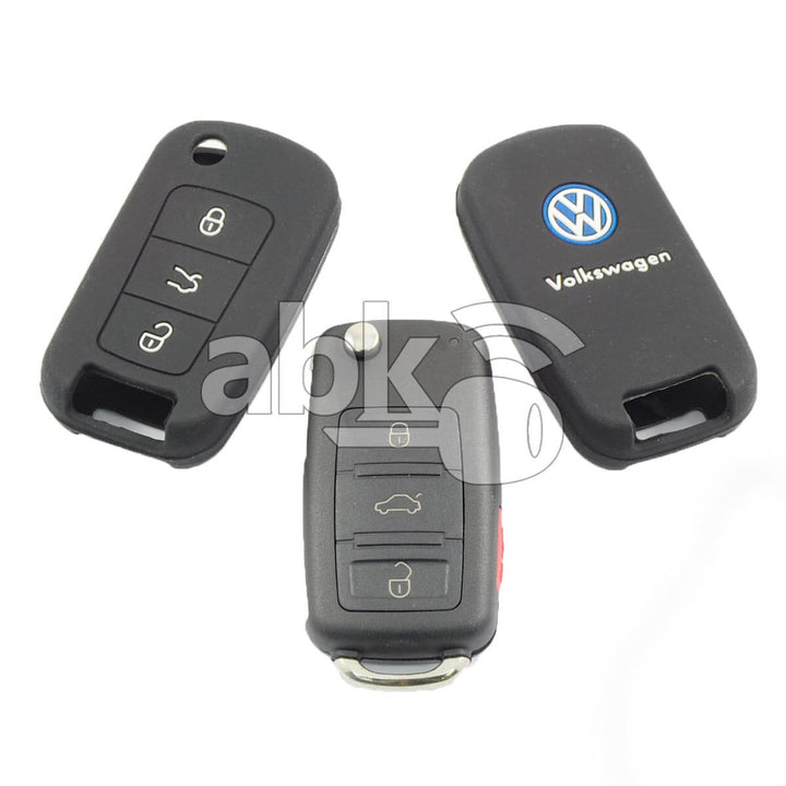 Volkswagen Silicone Remote Covers 3Buttons - ABK-2500-VW-FLIP-OLD - ABKEYS.COM
