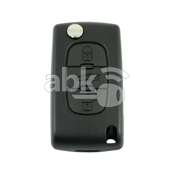Citroen 2003+ Flip Remote Cover 3Buttons With Battery Holder CE0536 VA2 - ABK-2522 - ABKEYS.COM