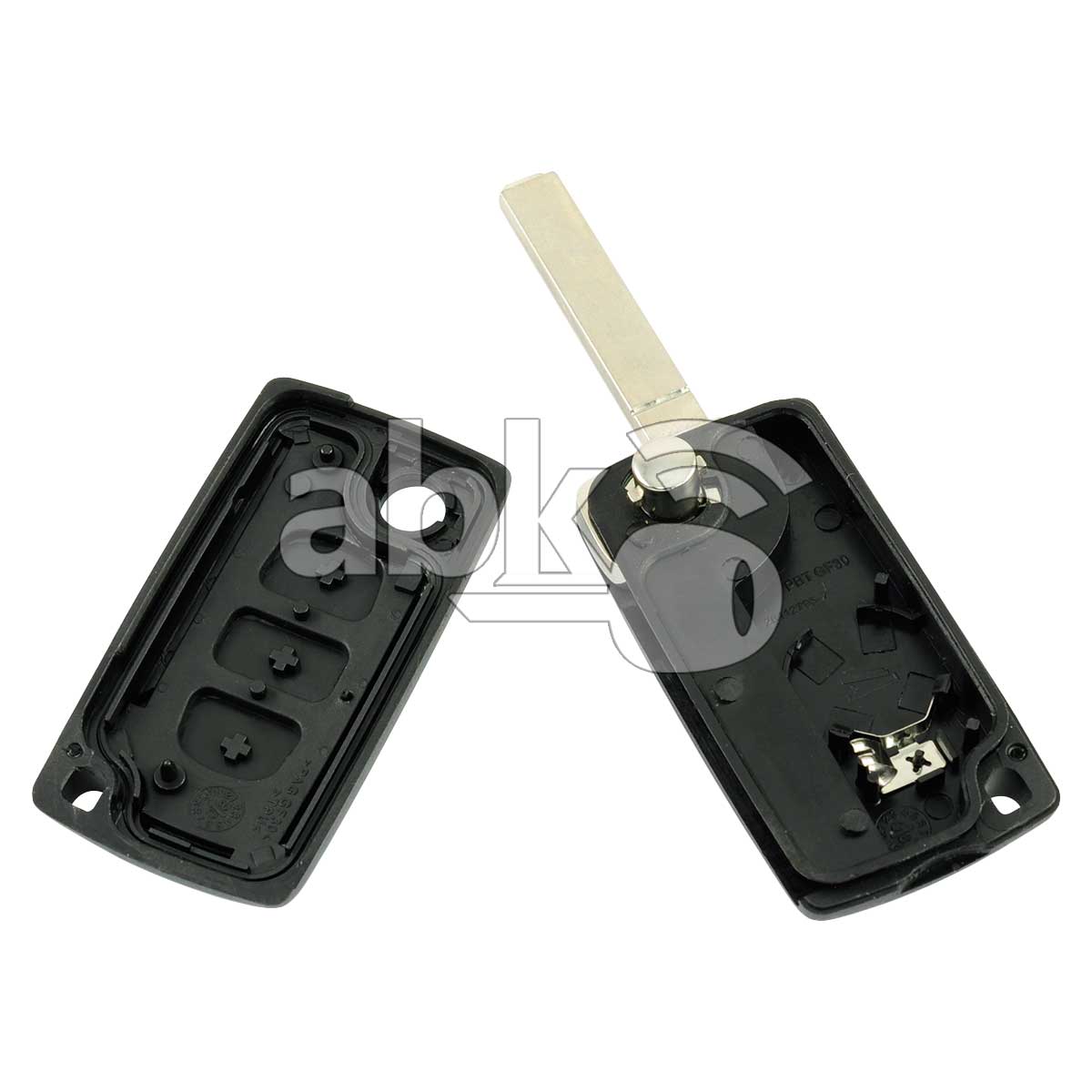 Citroen 2003+ Flip Remote Cover 3Buttons With Battery Holder CE0536 VA2 - ABK-2522 - ABKEYS.COM