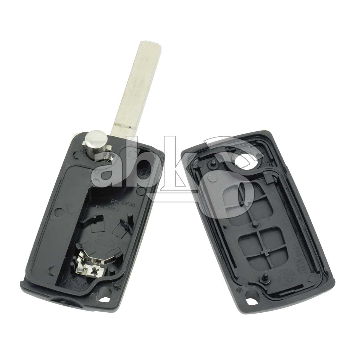 Citroen 2003+ Flip Remote Cover 2Buttons With Battery Holder CE0536 VA2 - ABK-2526 - ABKEYS.COM