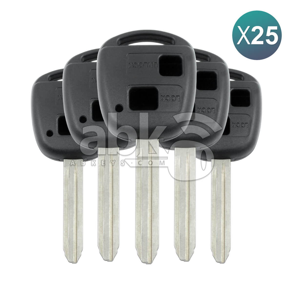 Toyota 1998+ Key Head Remote Cover 2Buttons TOY43 25Pcs Bundle - ABK-2591-OFF25 - ABKEYS.COM