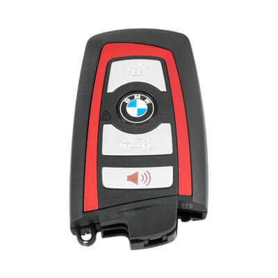 Funda de Llave Inteligente BMW Serie F 2009+, 4Botones Rojo
