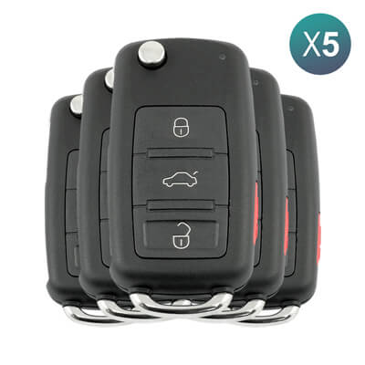 Volkswagen Touareg 2003-2009 Télécommande Pliable, 4Boutons 3D0 959 753 AK 433MHz, KR55WK45022, HU66 5 pièces Lot