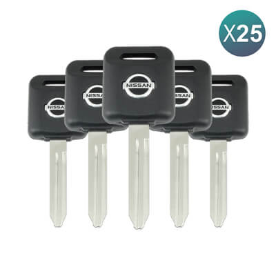 Nissan Clé Sans Puce NSN14 Logo Chromé 25 pièces Lot
