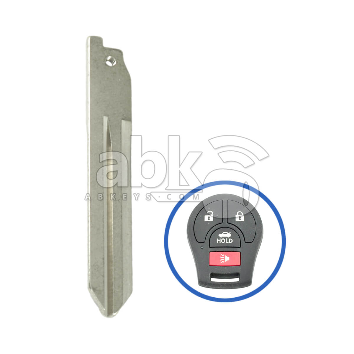 Nissan 2003+ Key Head Remote Key Blade NSN14 - ABK-3301 - ABKEYS.COM