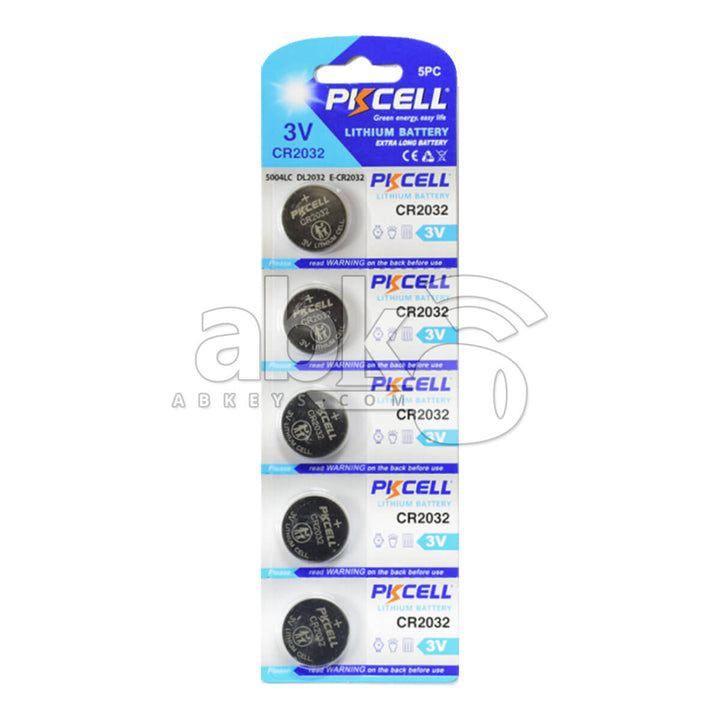 PKCell Remote Battery CR2032 5Pcs Pack For Remotes & Smart Keys - ABK-335 - ABKEYS.COM