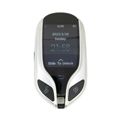 Clé Intelligente LCD Universelle avec Antenne PKE Pour Toutes les Marques Style Maserati Couleur Argent
