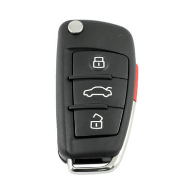 Genuine Audi A3 S3 Q5 A4 2006+ Flip Remote 4Buttons 8E0837220R 315MHz MYT 4073A - ABK-3834 -