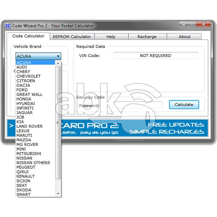 CWP-2 CWP2 Code Wizard Pro 2 Pin Code Calculator Dongle With 200 Free Tokens - ABK-3891 - ABKEYS.COM