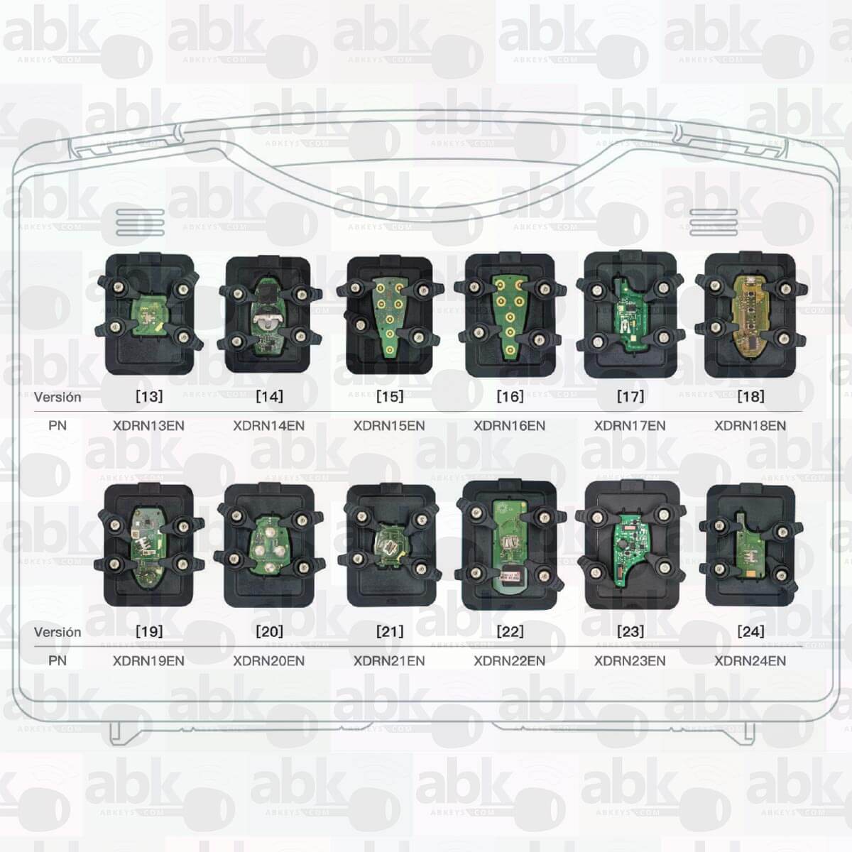 Xhorse VVDI Key Tool Unlock Renew Adapters Set 13 24   ABK 4050   ABKEYS