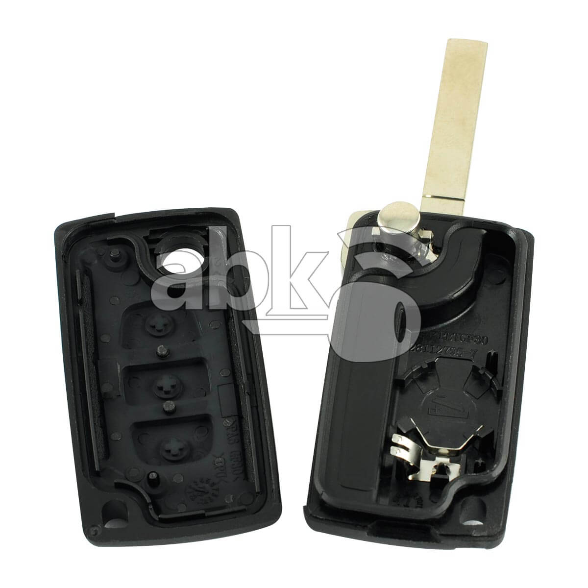 Citroen 2003+ Flip Remote Cover 3Buttons With Battery Holder & Fog Lights CE0536 VA2 - ABK-4123 -