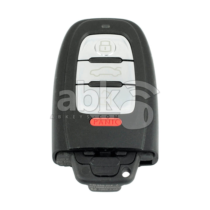 Genuine Audi A4 A5 A6 A8 Q5 BCM2 2008+ Smart Key 4Buttons 8T0959754A 315MHz IYZFBSB802 - ABK-4155 -