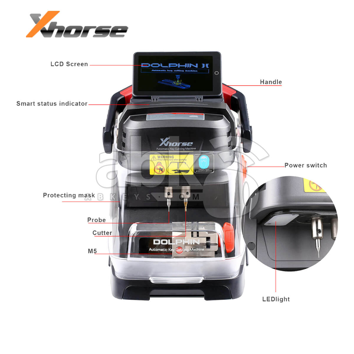 Xhorse Dolphin II XP 005L Key Cutting Machine with Adjustable Touch Screen XP 005L   ABK 4183  