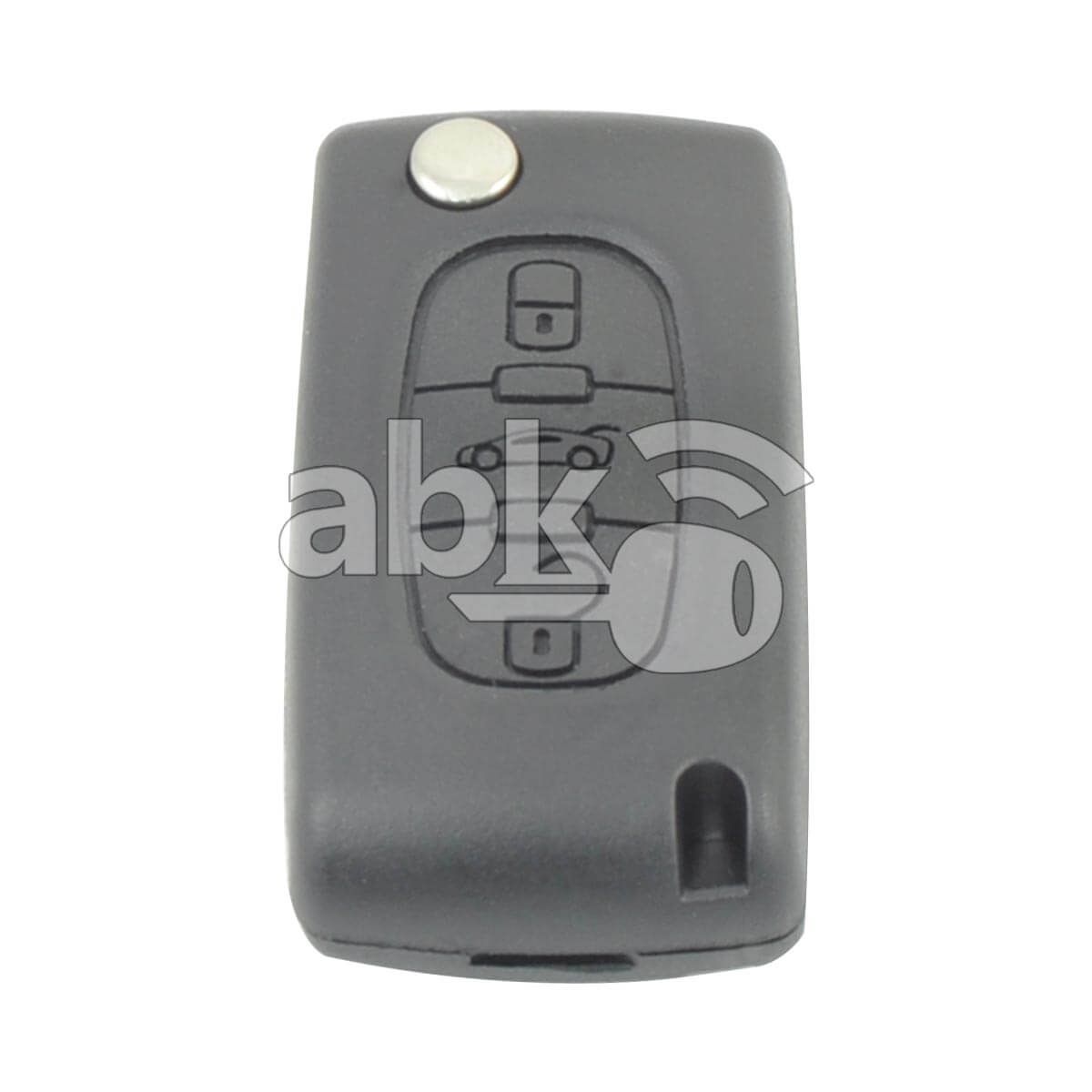 Peugeot Citroen Flip Remote 3Buttons 433MHz FSK & ASK Adjustable By Zed Full   ABK 4188   ABKEYS