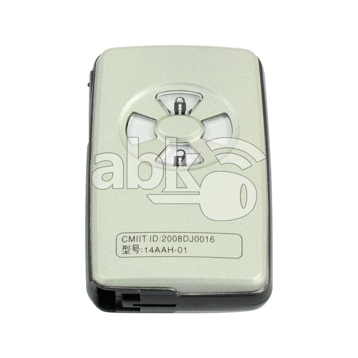 Toyota Rav4 Corolla Auris Vitz Yaris 2006+ Smart Key Cover 2Buttons Light Gray - ABK-4290 -