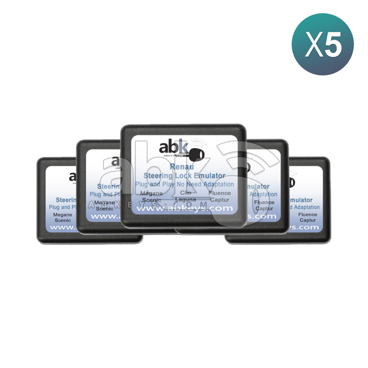 Renault Steering Lock Emulator 5Pcs Bundle For Megane2-3 Clio3-4 Fluence2-3 Laguna2-3 Scenic2-3 Plug