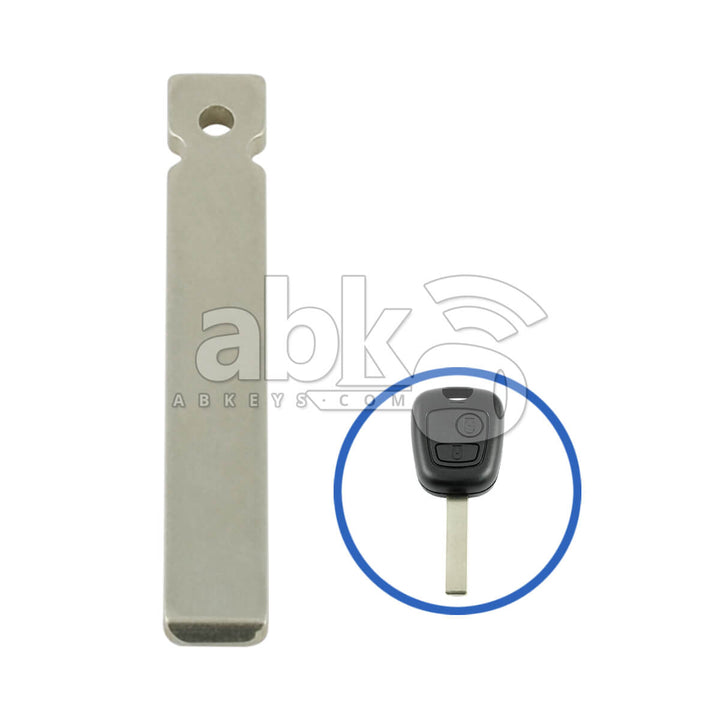 Peugeot Citroen 2003+ Key Head Remote Key Blade HU83 - ABK-436 - ABKEYS.COM