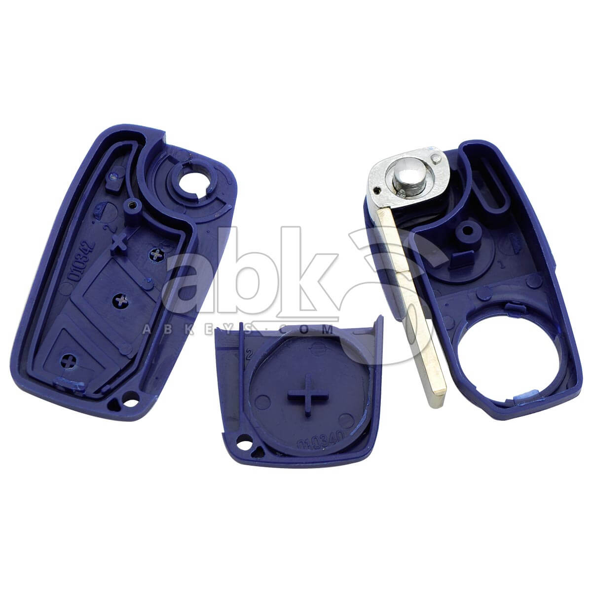Fiat 2002+ Flip Remote Cover 2Buttons With Battery Cover SIP22 Blue - ABK-4373 - ABKEYS.COM