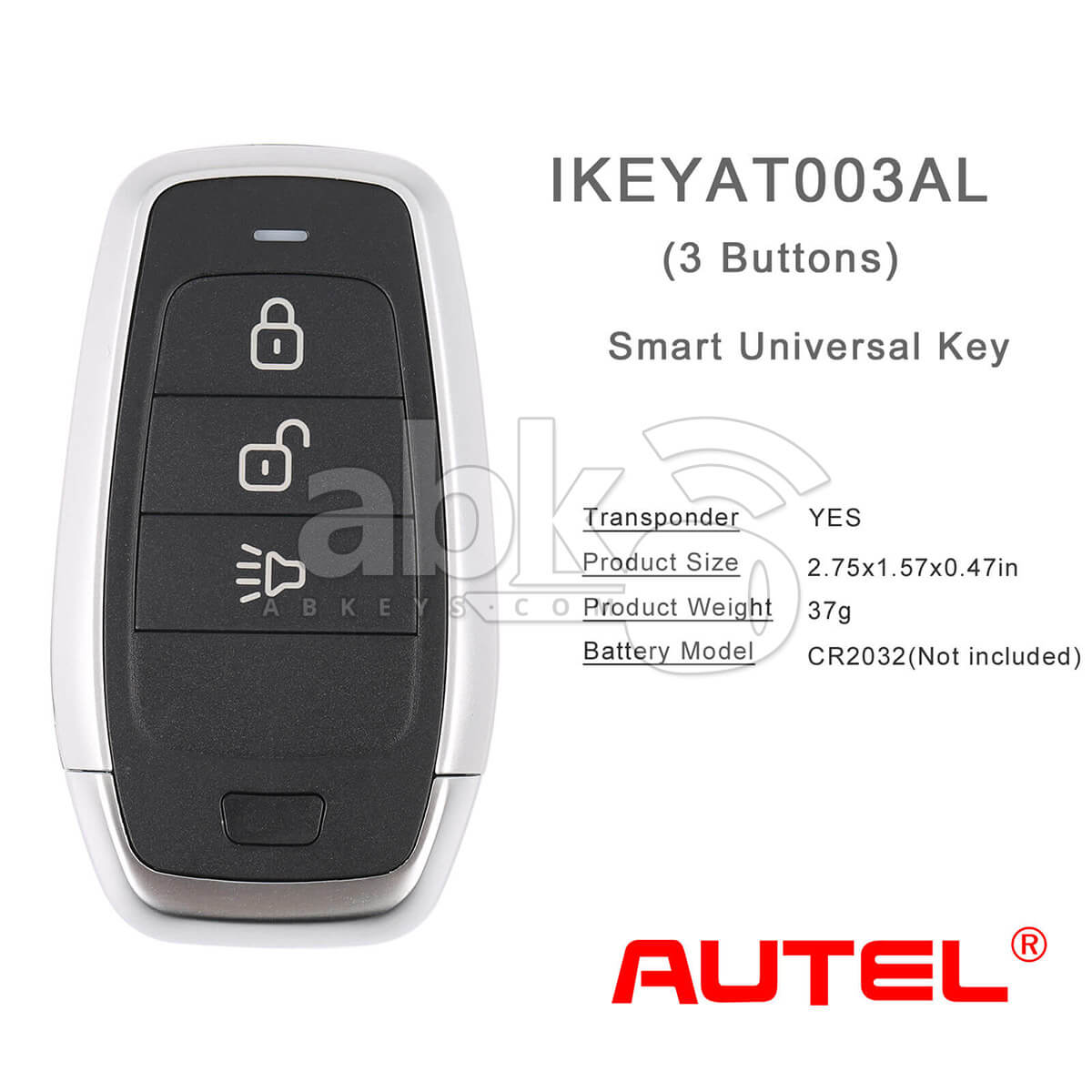 Autel Independent Universal Smart Key 3Buttons IKEYAT003AL   ABK 4478 IKEYAT003AL   ABKEYS