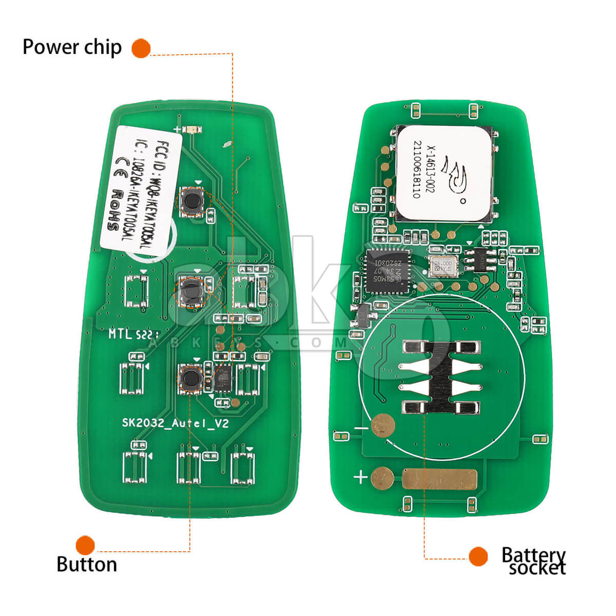 Autel Independent Universal Smart Key 3Buttons IKEYAT003BL   ABK 4478 IKEYAT003BL   ABKEYS