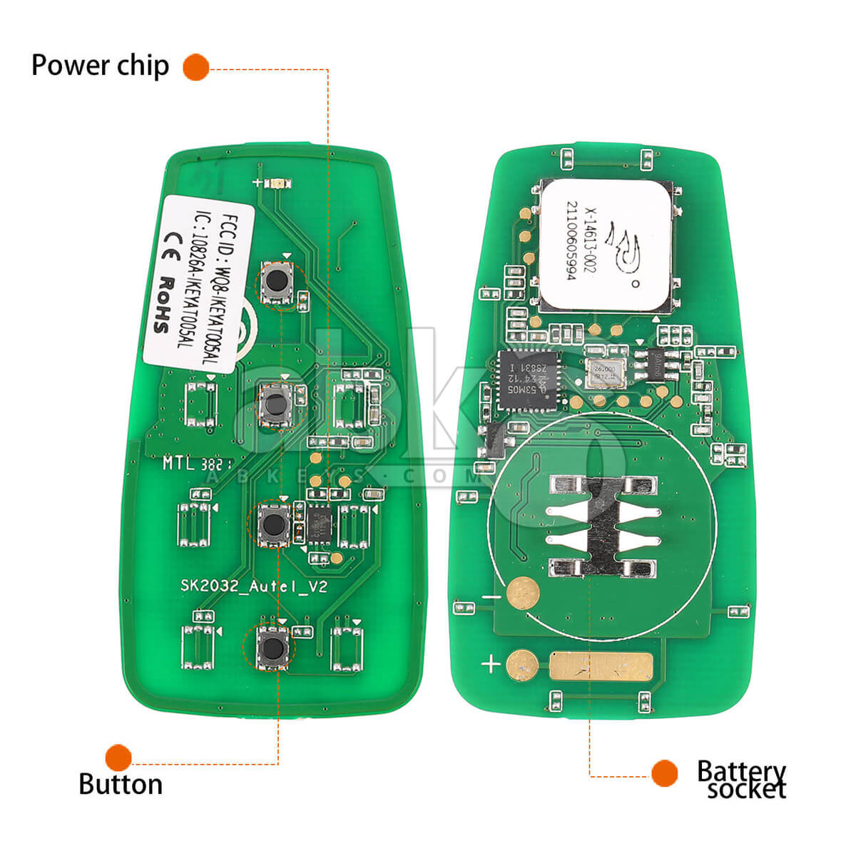 Autel Independent Universal Smart Key 4Buttons IKEYAT004CL   ABK 4478 IKEYAT004CL   ABKEYS