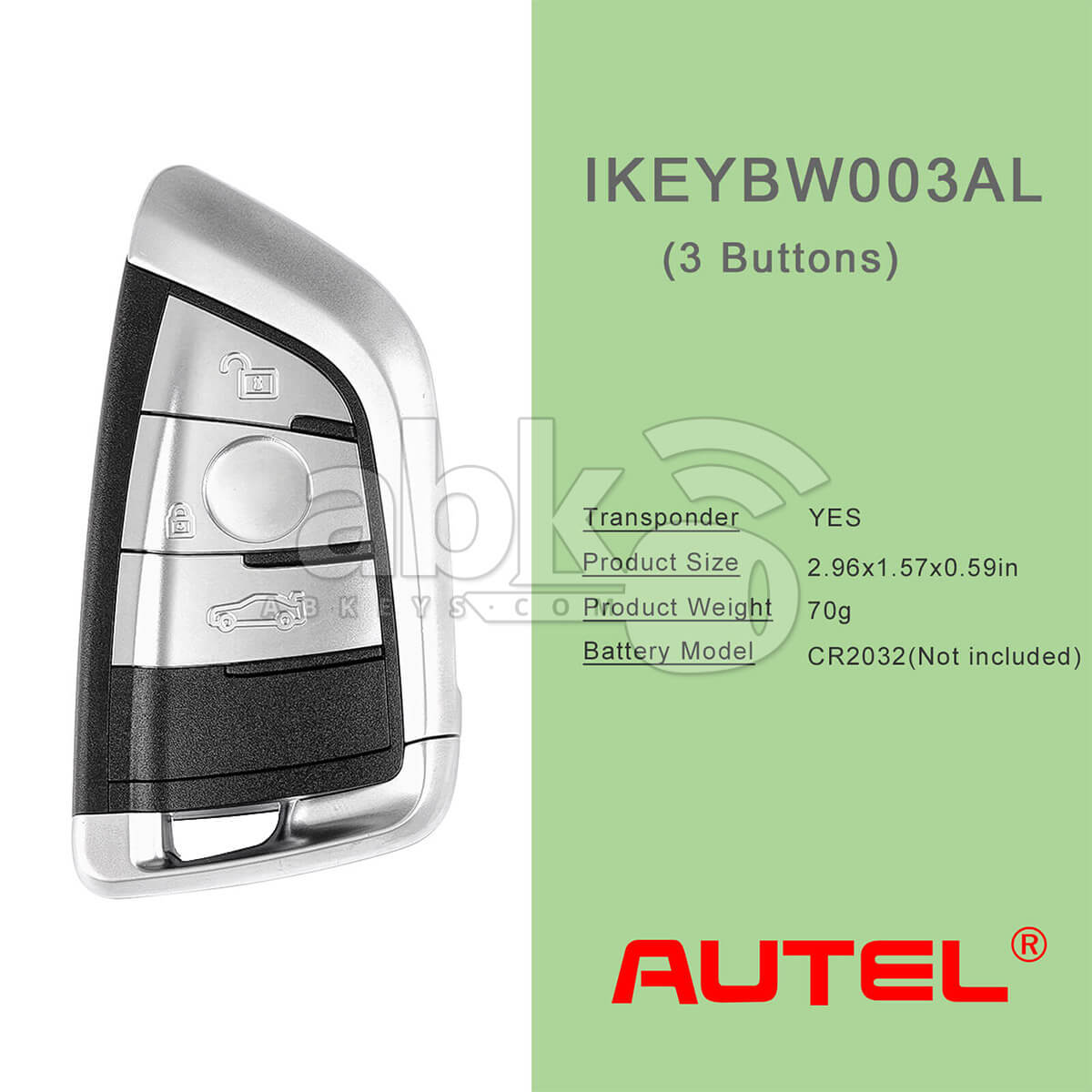 Autel Universal Smart Key 3Buttons Bmw Style IKEYBW003AL   ABK 4478 IKEYBW003AL   ABKEYS
