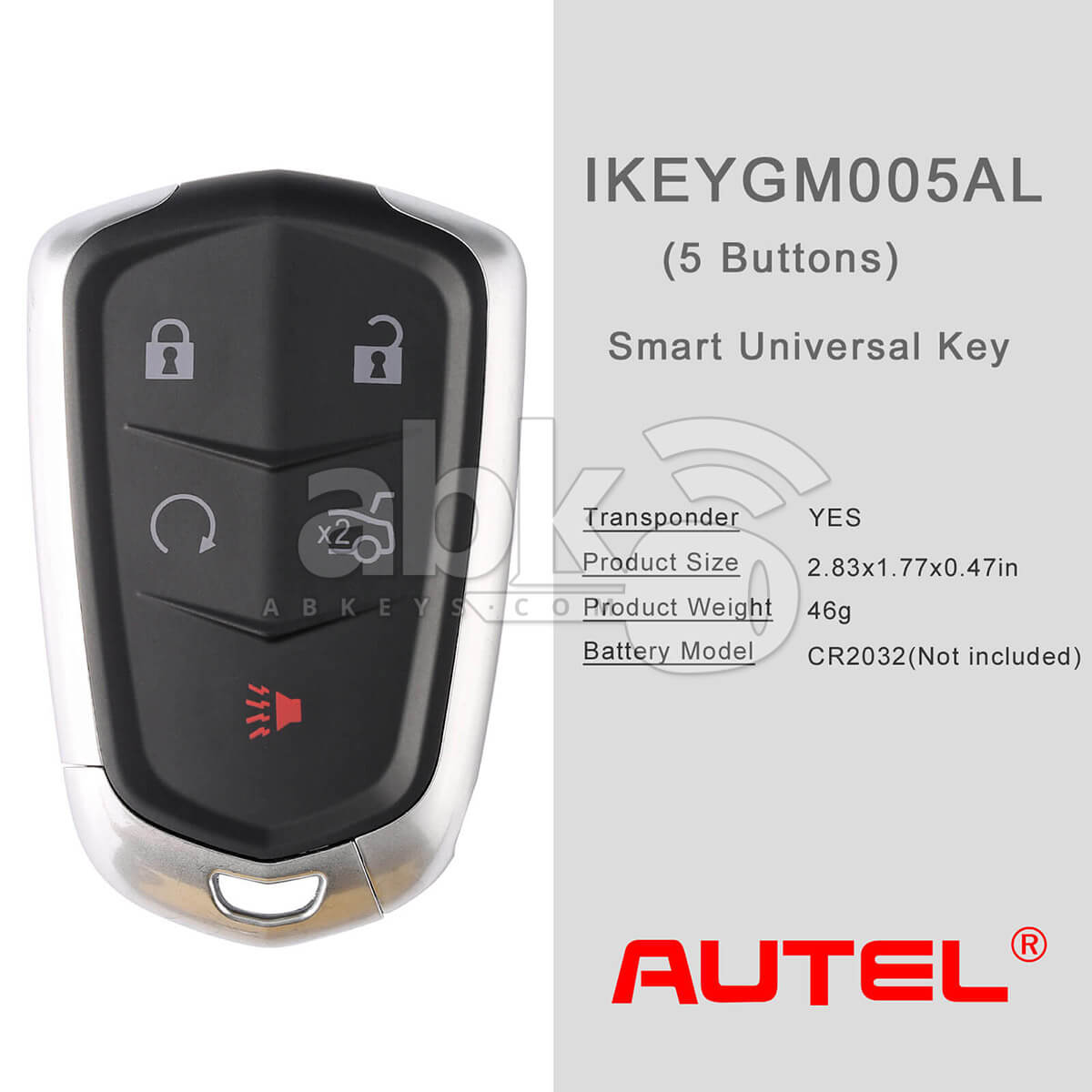 5 Telecomandi Autel IKey Universali Per Honda, Stile Premium, 5 Pulsanti, Con Batteria CR2032