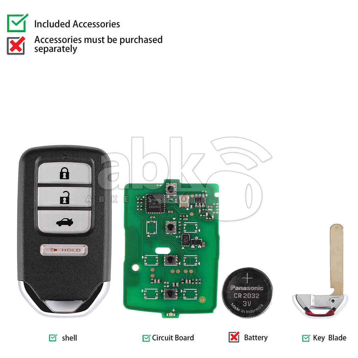 Autel Universal Smart Key 4Buttons Honda Style IKEYHD004AL   ABK 4478 IKEYHD004AL   ABKEYS