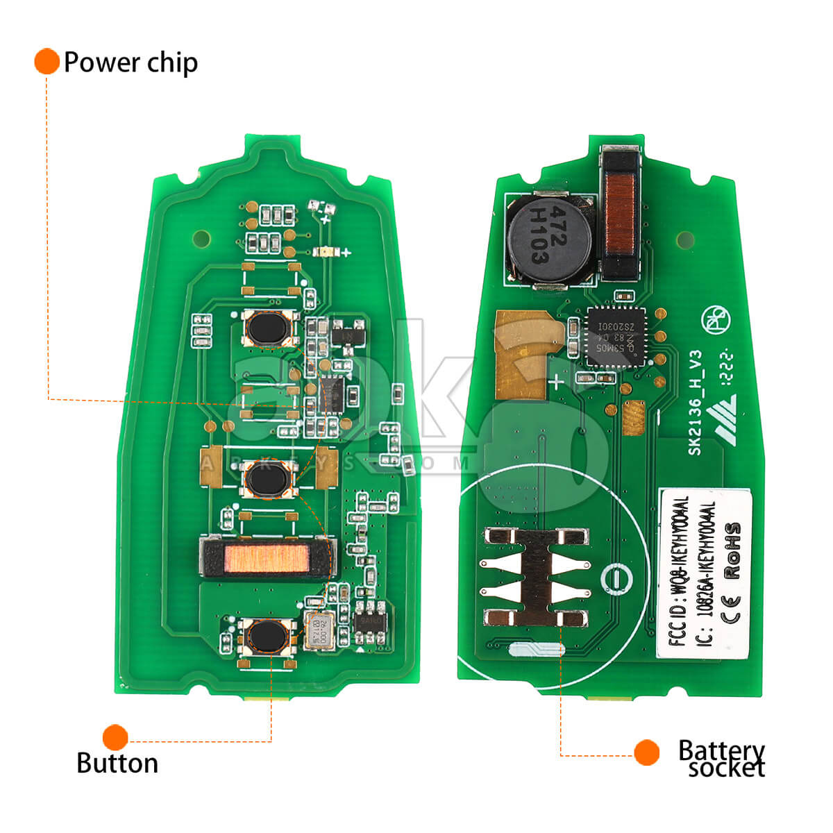 Autel Universal Smart Key 3Buttons Hyundai Style IKEYHY003AL   ABK 4478 IKEYHY003AL   ABKEYS