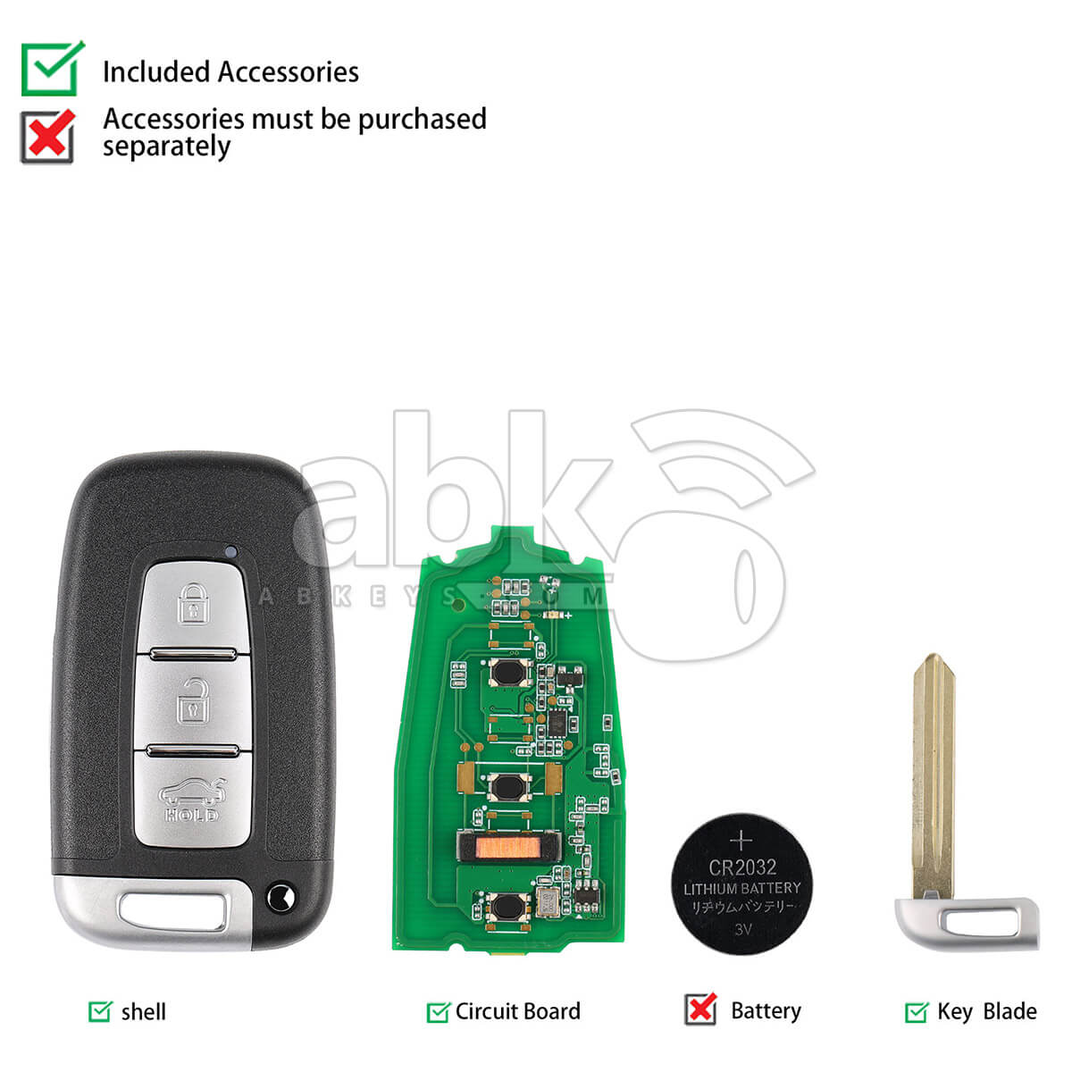 Autel Universal Smart Key 3Buttons Hyundai Style IKEYHY003AL   ABK 4478 IKEYHY003AL   ABKEYS