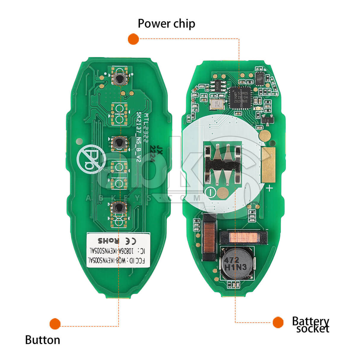 Autel Universal Smart Key 3Buttons Nissan Style IKEYNS003AL   ABK 4478 IKEYNS003AL   ABKEYS