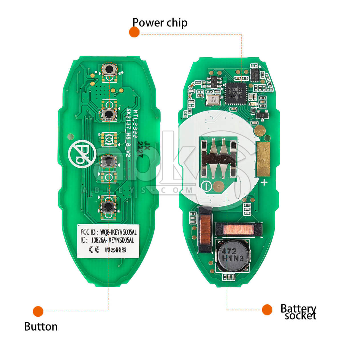 Autel Universal Smart Key 4Buttons Nissan Style IKEYNS004AL   ABK 4478 IKEYNS004AL   ABKEYS