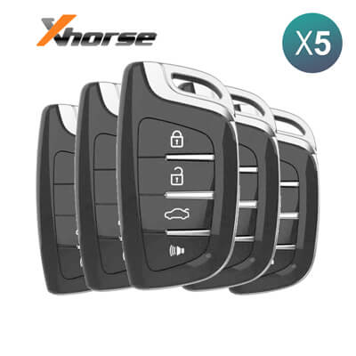 Xhorse Universal Smart Key 4Buttons XSCS00EN For VVDI Key Tool Hyundai Design 5Pcs Bundle -