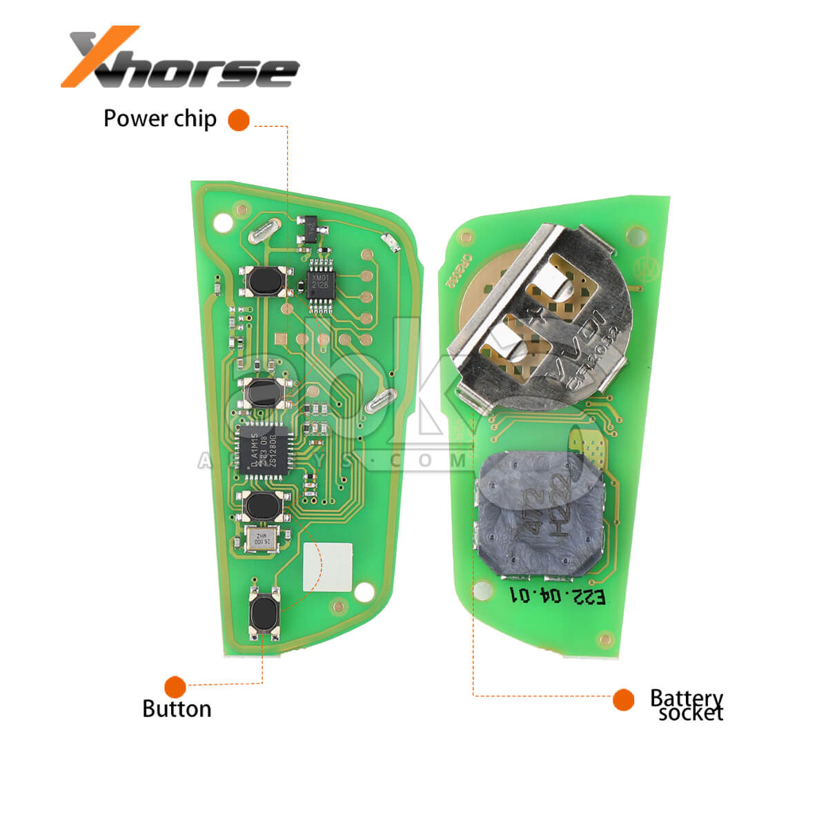 Xhorse Universal Smart Key XSKF30EN Knife Style 4Buttons - ABK-4488-XSKF30EN - ABKEYS.COM