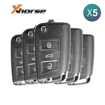 Xhorse Universal Smart Key XSMQB1EN VW MQB Style 3Buttons 5Pcs Bundle - ABK-4488-XSMQB1EN-OFF5 -