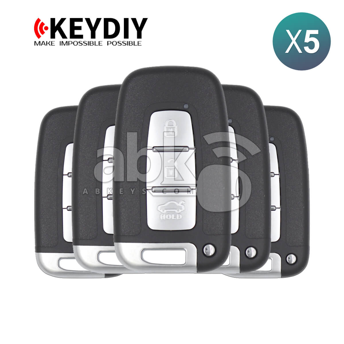 KeyDiy KD Universal Smart key ZB Series Hyundai Type With 3Buttons ZB04-3 5Pcs Bundle -