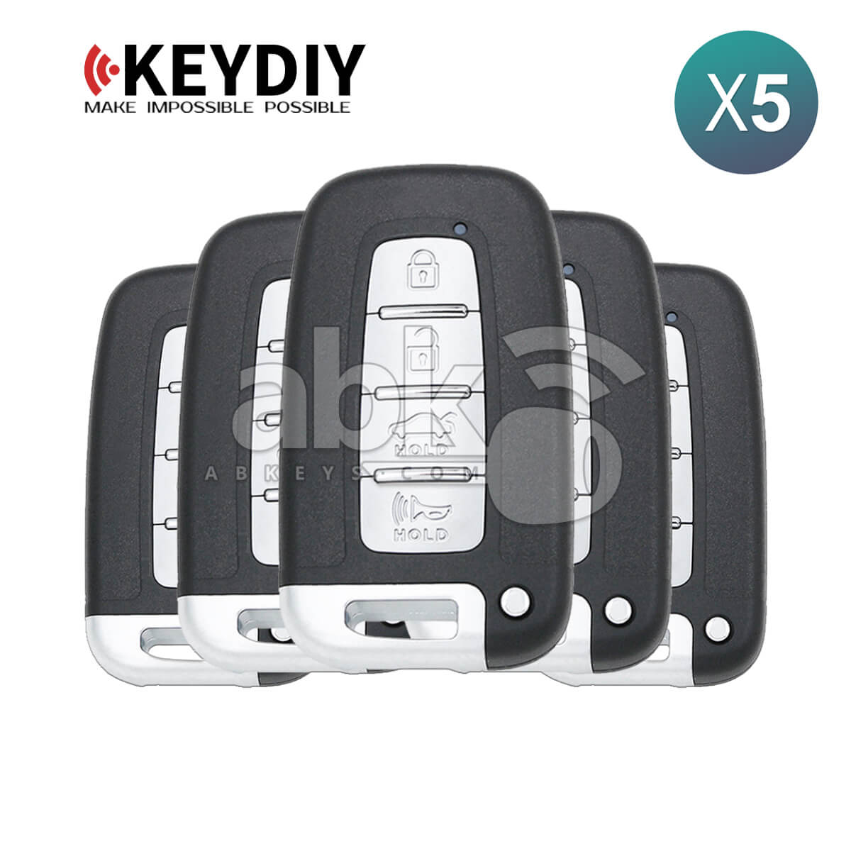 KeyDiy KD Universal Smart key ZB Series Hyundai Type With 4Buttons ZB04-4 5Pcs Bundle -
