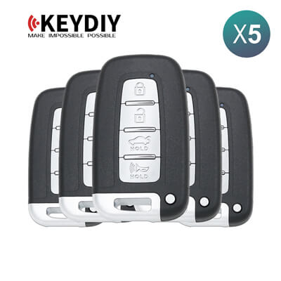 KeyDiy KD Clé Intelligente Universelle Série ZB Type Hyundai Avec 4Boutons ZB04-4 5 pièces Lot