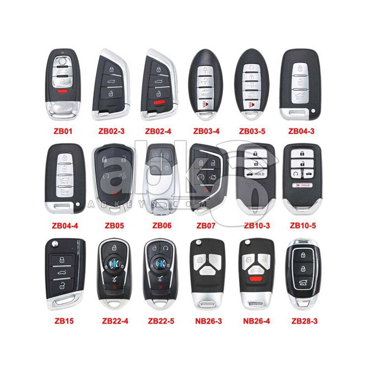 KeyDiy KD Universal Smart key ZB Series Audi Type With 3Buttons ZB08 3   ABK 4499 ZB08 3  