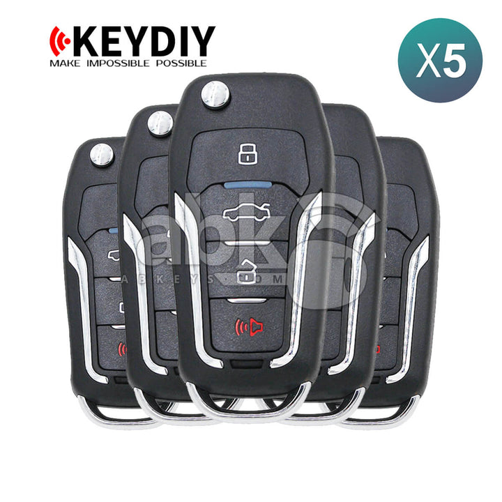 KeyDiy KD Universal Smart key ZB Series Ford Type With 4Buttons ZB12-4 5Pcs Bundle -