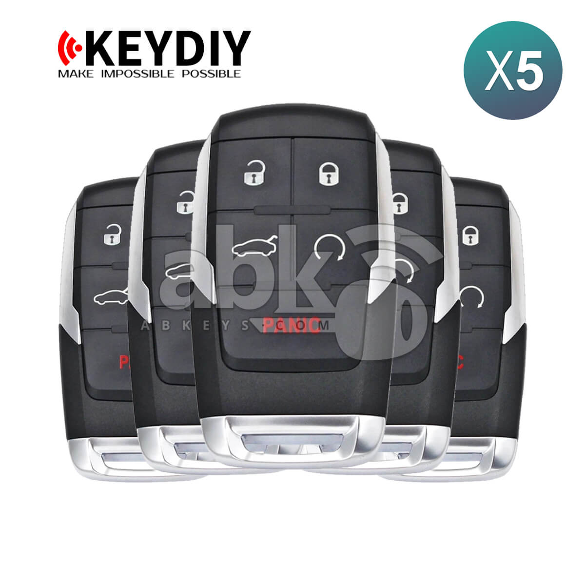 KeyDiy KD Universal Smart key ZB Series Dodge Type With 5Buttons ZB18 5Pcs Bundle -
