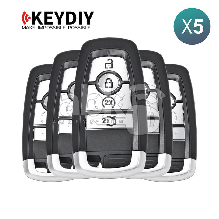 KeyDiy KD Universal Smart key ZB Series Ford Type With 4Buttons ZB21-4 5Pcs Bundle -