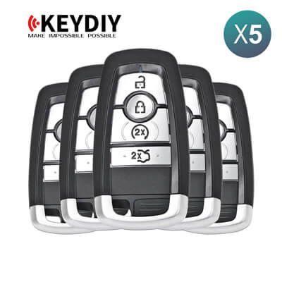 KeyDiy KD Universal Smart key ZB Series Ford Type With 4Buttons ZB21-4 5Pcs Bundle