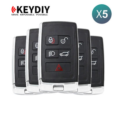 KeyDiy KD Universal Smart key ZB Series Land Rover Type With 5Buttons ZB24 5Pcs Bundle -