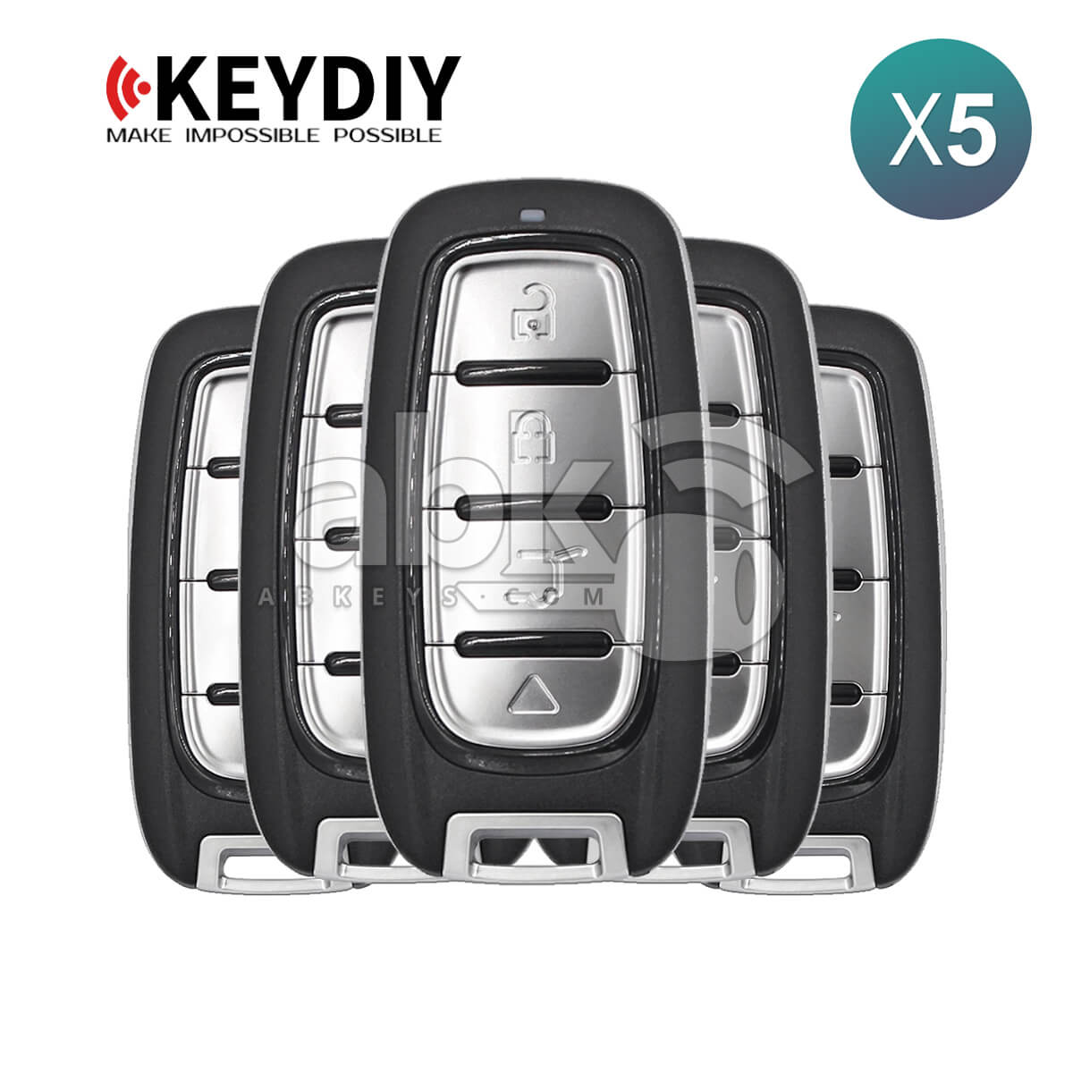 KeyDiy KD Universal Smart key ZB Series Chrysler Type With 4Buttons ZB27 5Pcs Bundle -