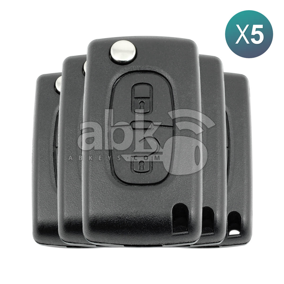 Peugeot 207 307 2005+ Remote Key 5Pcs Offer 2Buttons CE0536 433MHz VA2 - ABK-4610-OFF5 - ABKEYS.COM