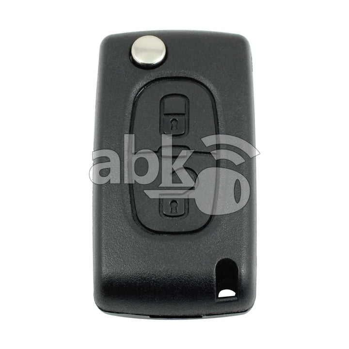 Peugeot 207 307 2005+ FSK Flip Remote 2Buttons 433MHz CE0536 VA2 - ABK-4610 - ABKEYS.COM
