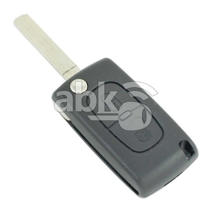 Peugeot 207 307 2005+ FSK Flip Remote 2Buttons 433MHz CE0536 VA2 - ABK-4610 - ABKEYS.COM