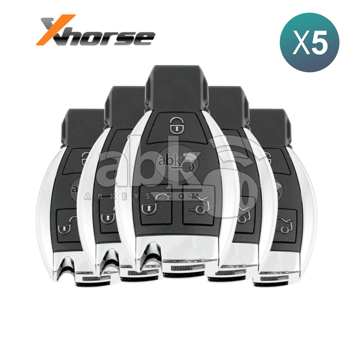 Xhorse VVDI Mercedes Benz Smart Key 3Buttons 315MHz - 433MHz Adjustable 5Pcs Bundle -