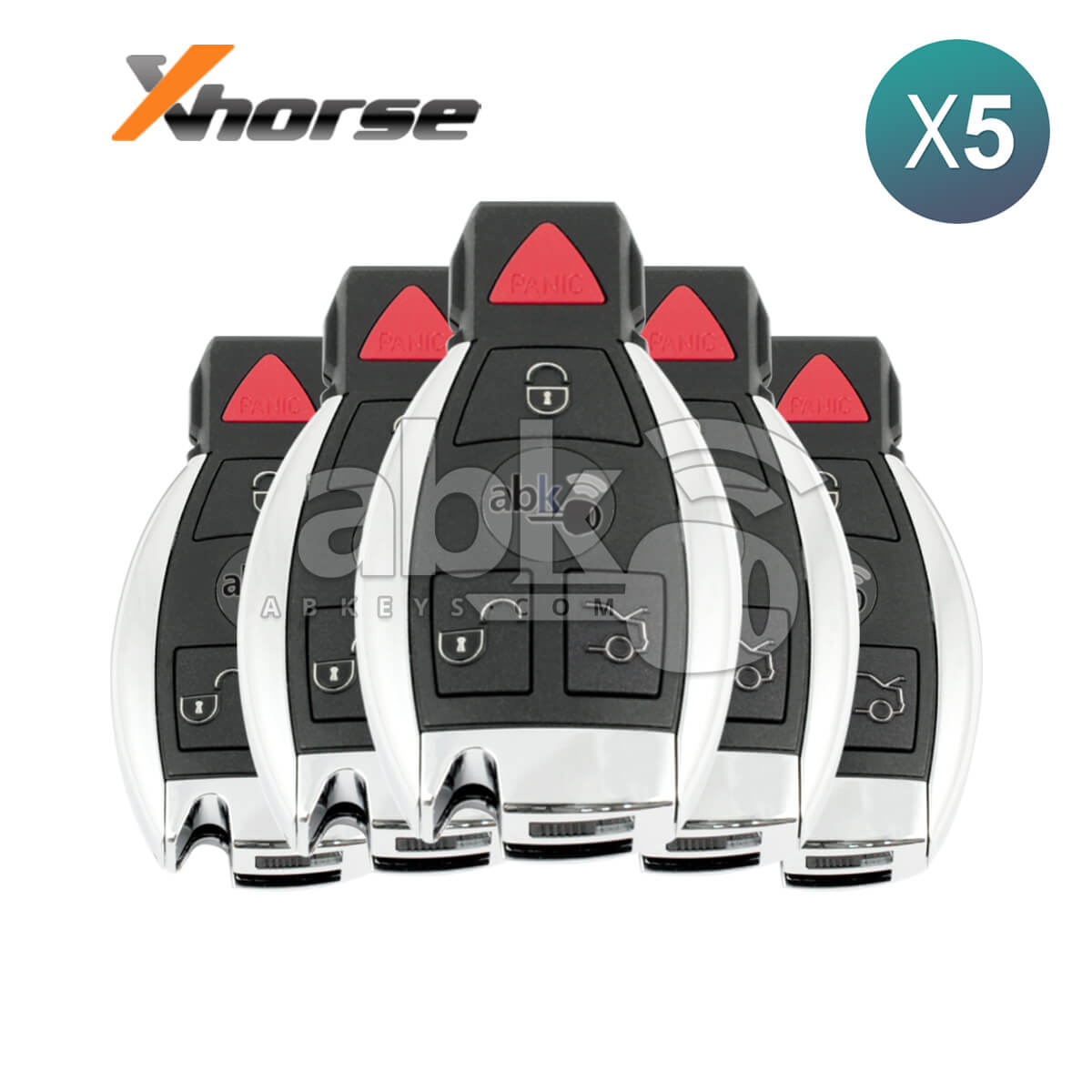 Xhorse VVDI Mercedes Benz Smart Key 4Buttons 315MHz - 433MHz Adjustable 5Pcs Bundle -